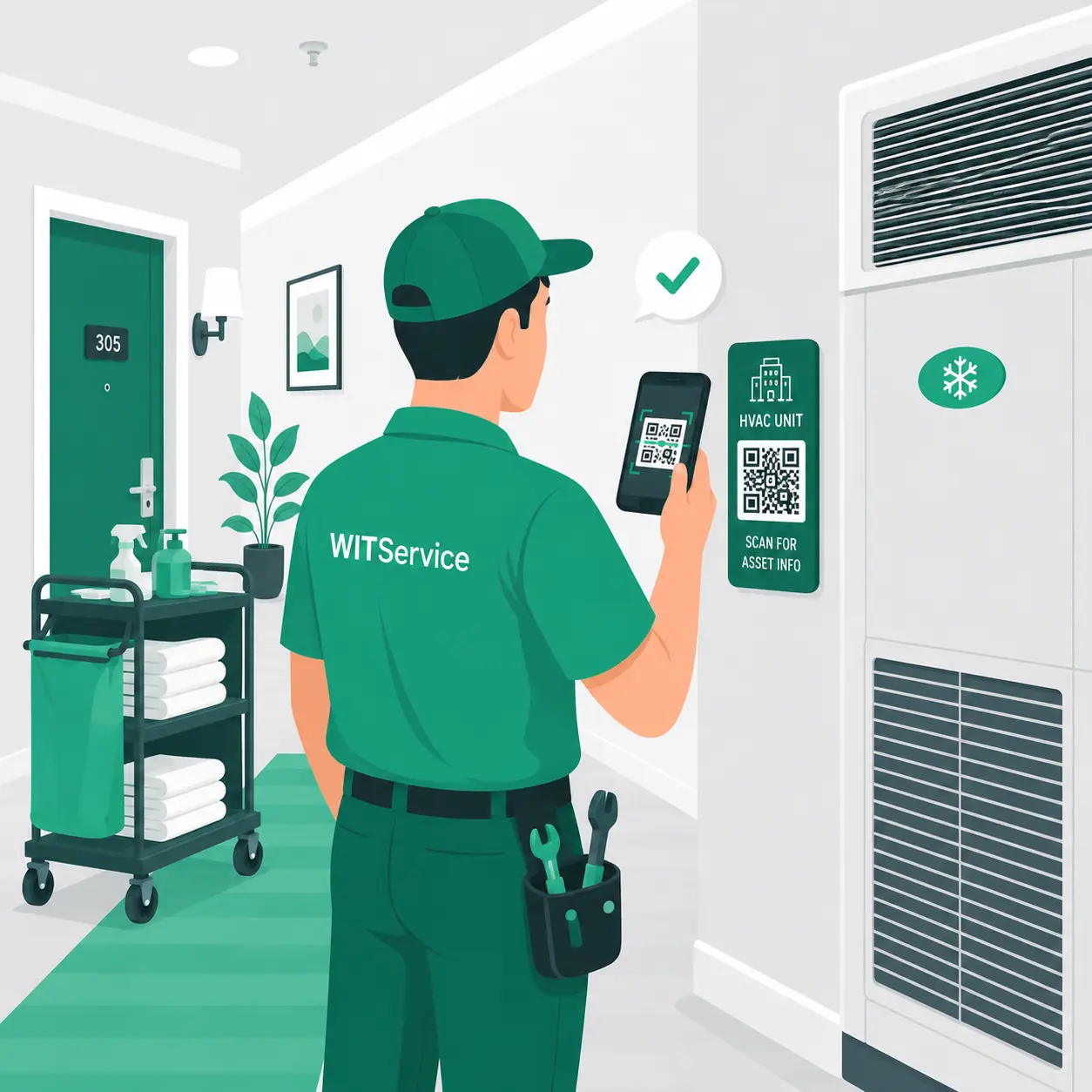 QR Code per gestione manutenzione impianti hotel con WITService