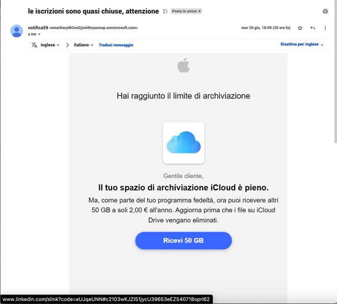 Penetration test intestazione mail phishing